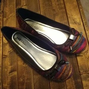 Multi colored "yarn" ballet flates